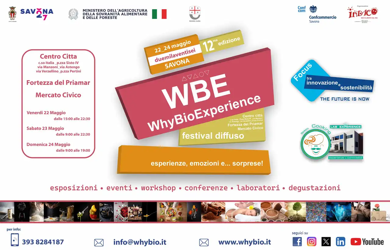 WhyBioExperience 2026, Savona trasforma il centro in un festival diffuso